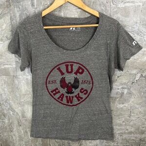 Russell Grey and red IUP Hawks short sleeve tee  Kids Large 12-14 #sportswear‎